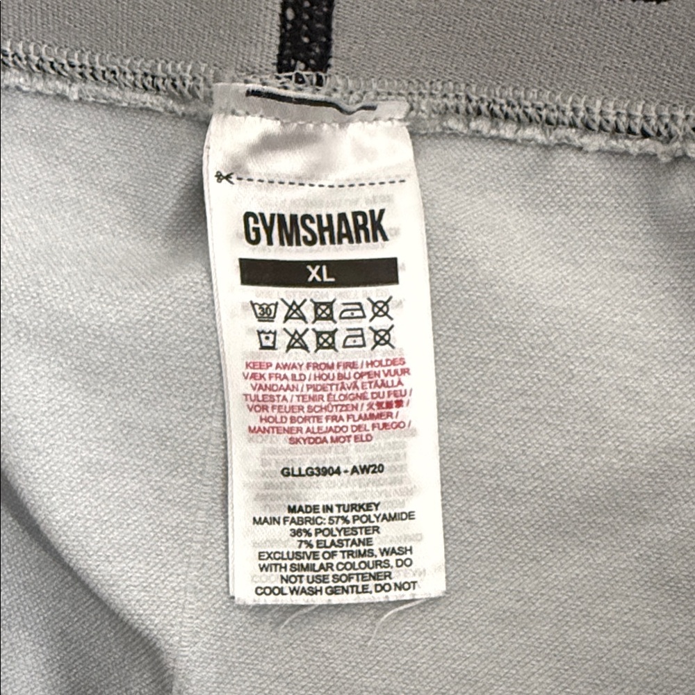 Gymshark Light Gray Leggings with Black Waistband - Picture 3 of 3